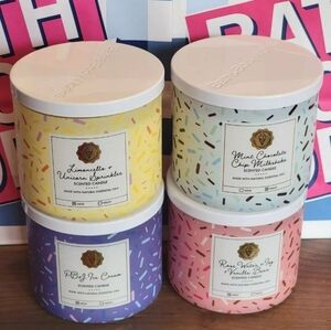 NEW BBW 2023 Limited Edition Ice Cream Bar 3 Wick Candles 4 Candle Set